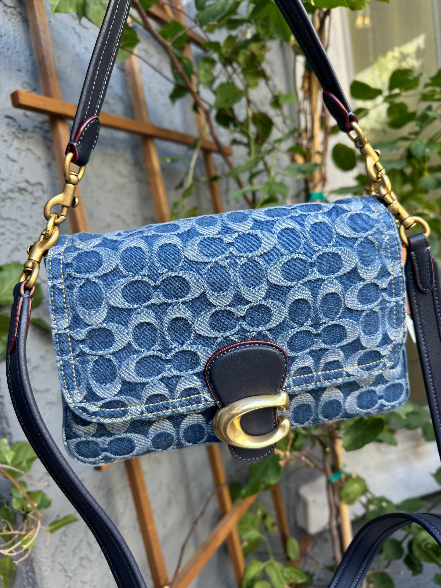 Coach Canvas Denim Monogram Soft Tabby Crossbody