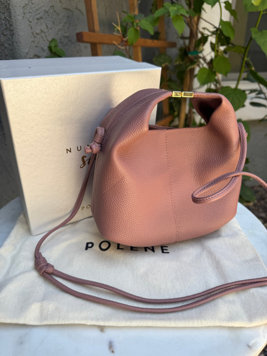 Polène Béri Textured Lilac Leather Crossbody
