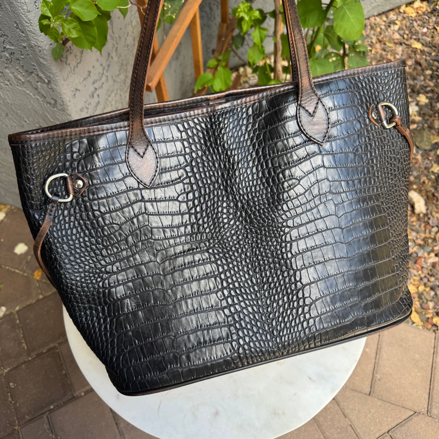 Freebird Embossed Crocodile Leather Mara Tote