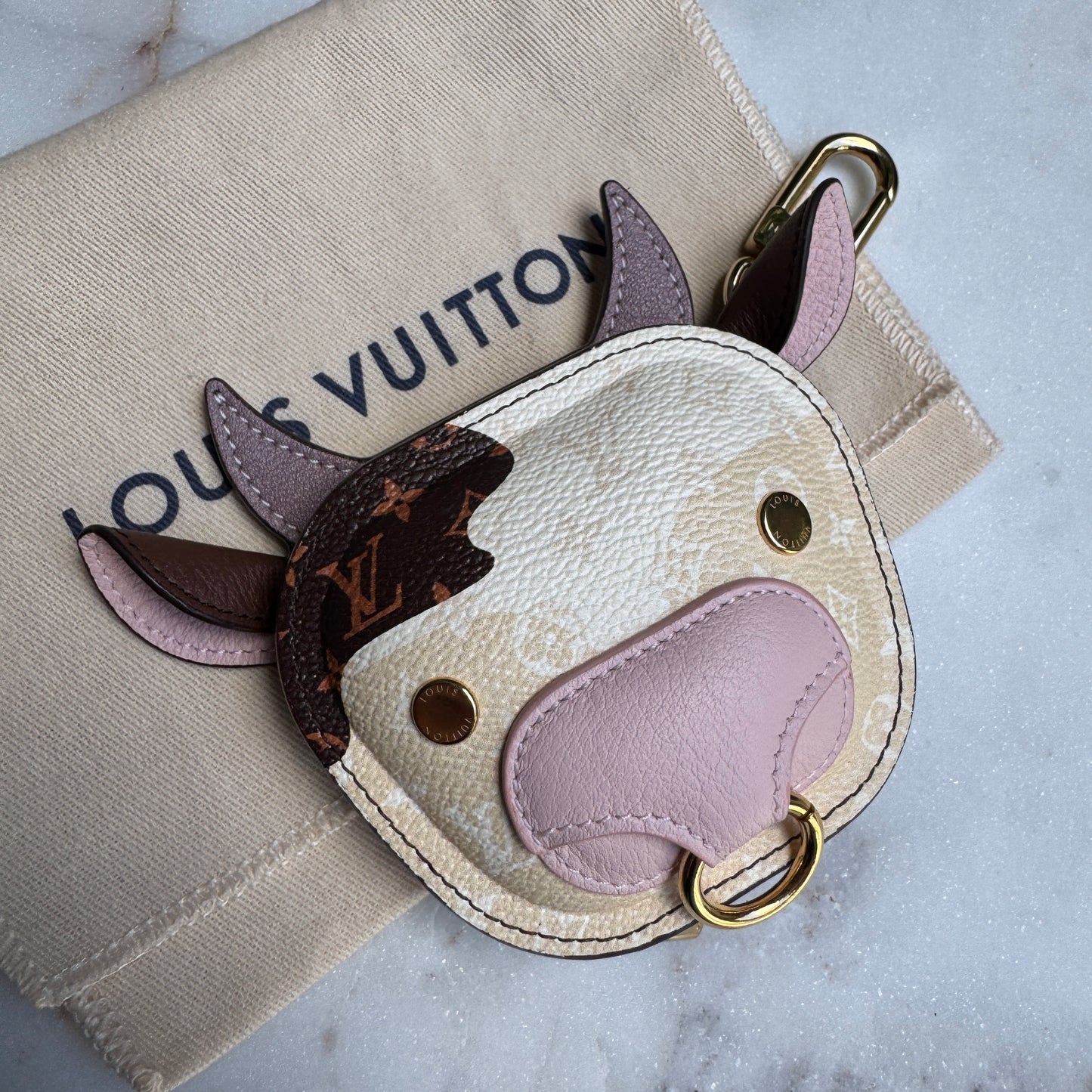 Louis Vuitton Cow Zipper Pouch Bag Charm
