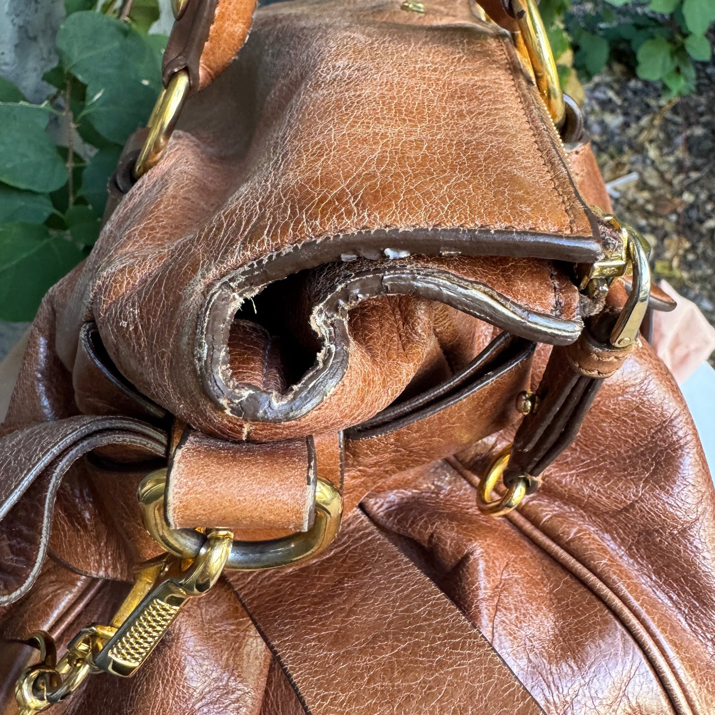 Miu Miu Vitello Lux Bow Leather Satchel