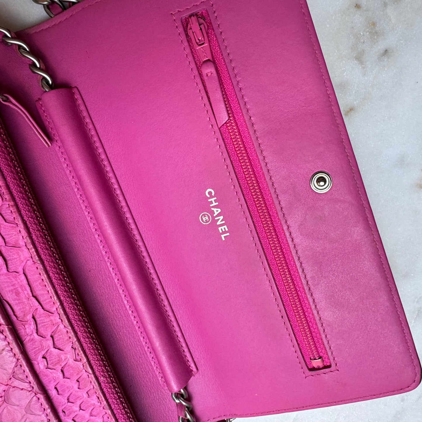 Chanel Python Boy WOC Wallet on Chain Crossbody