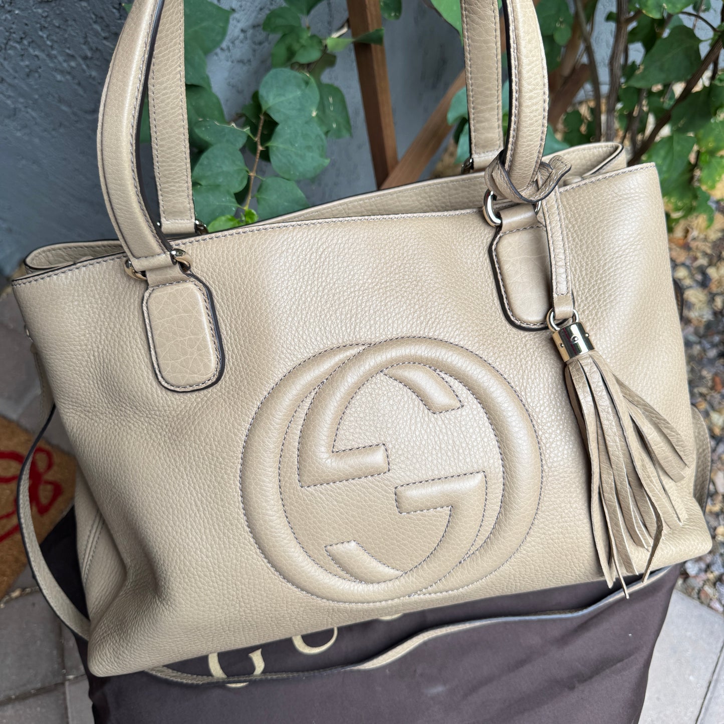 Gucci Soho Leather Convertible Shoulder Bag Tote