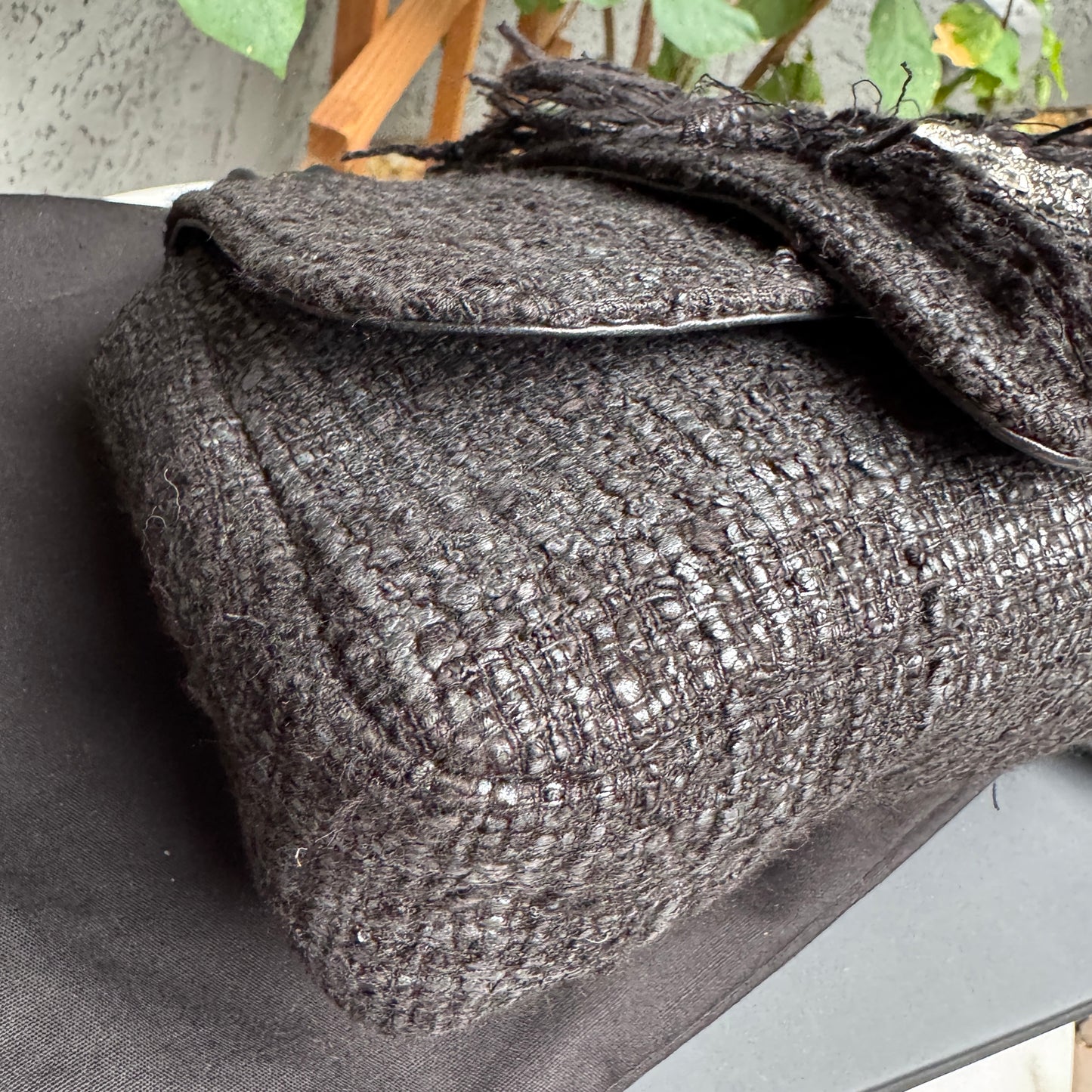 Chanel Tweed and Swarovski Crystal Fringe Flap Single Flap Shoulder Bag