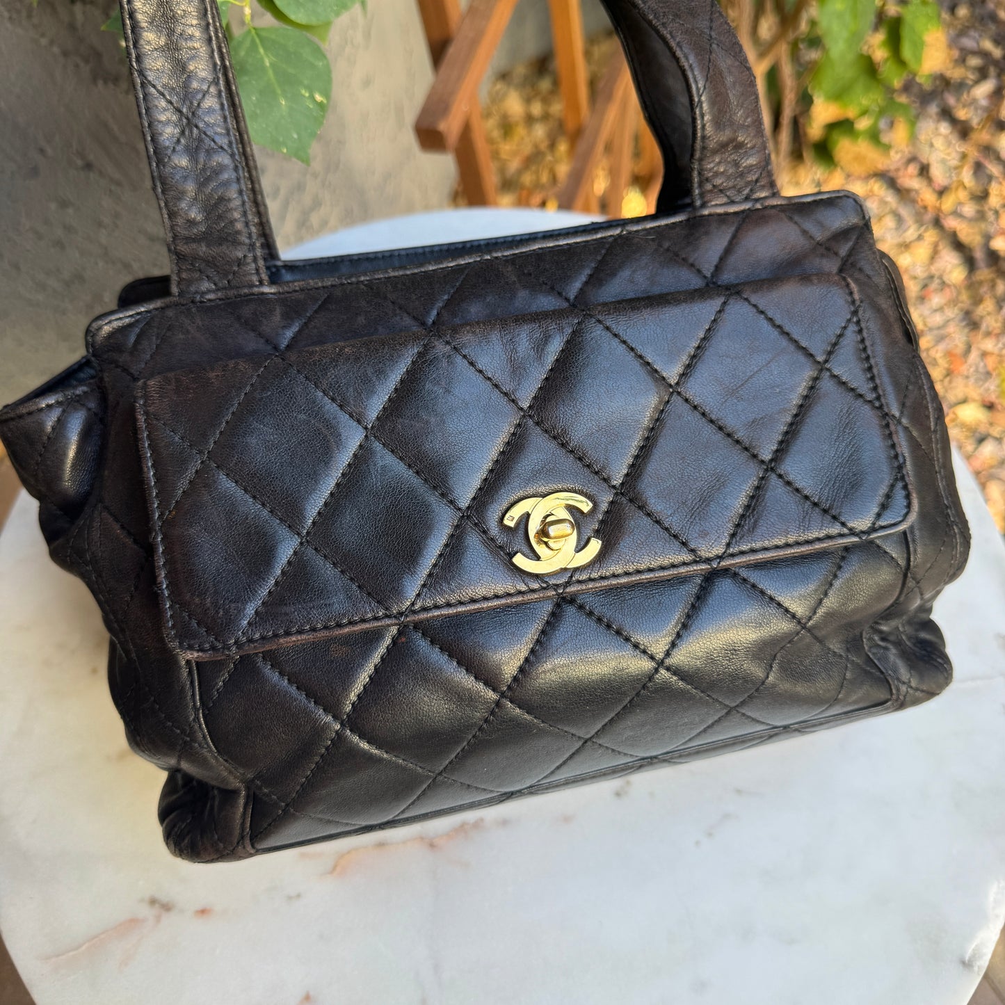 Chanel Quilted Lambskin Leather Vintage CC Flap Shoulder Bag