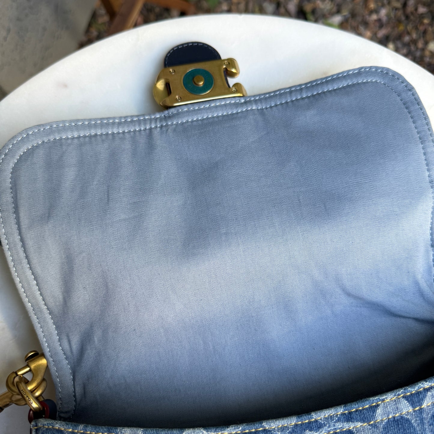 Coach Canvas Denim Monogram Soft Tabby Crossbody