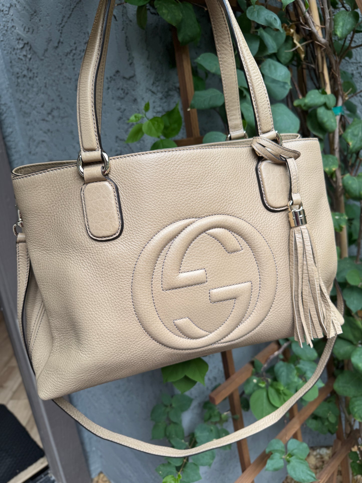 Gucci Soho Leather Convertible Shoulder Bag Tote