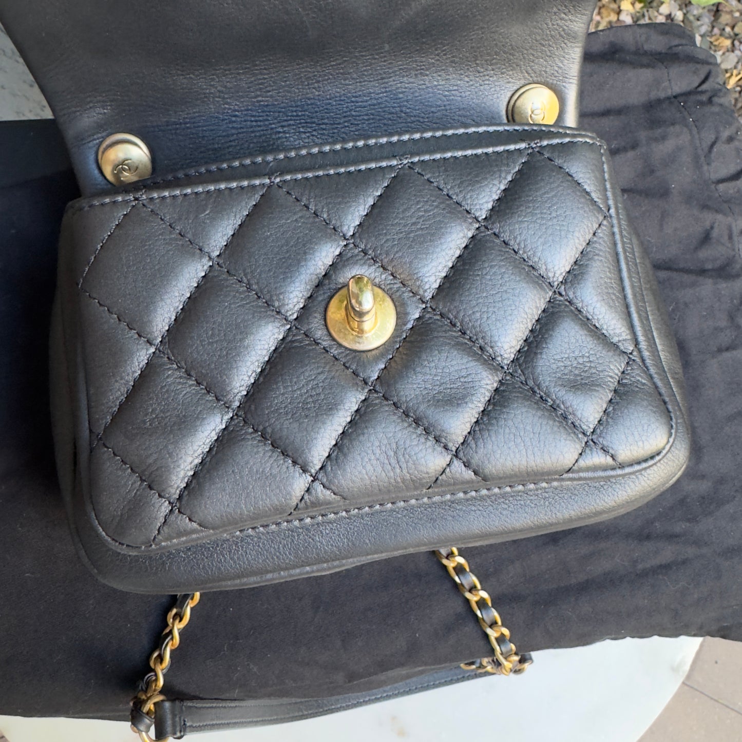 Chanel Quilted Leather Mini Business Affinity Flap Crossbody