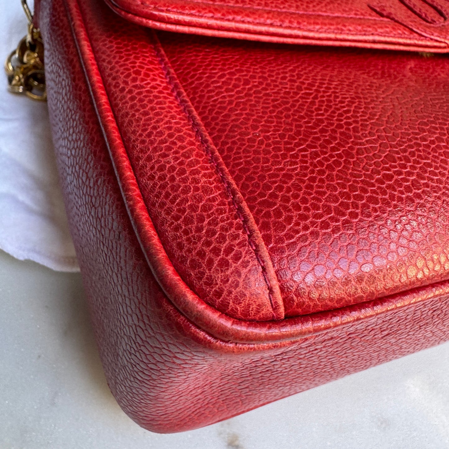 Chanel Caviar Leather Camera CC Vintage Flap Crossbody