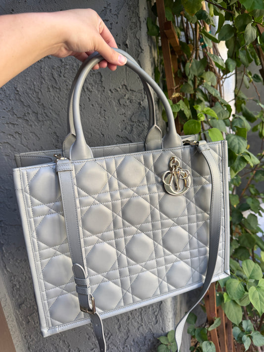 Christian Dior Calfskin Macrocannage Leather Medium Book Tote