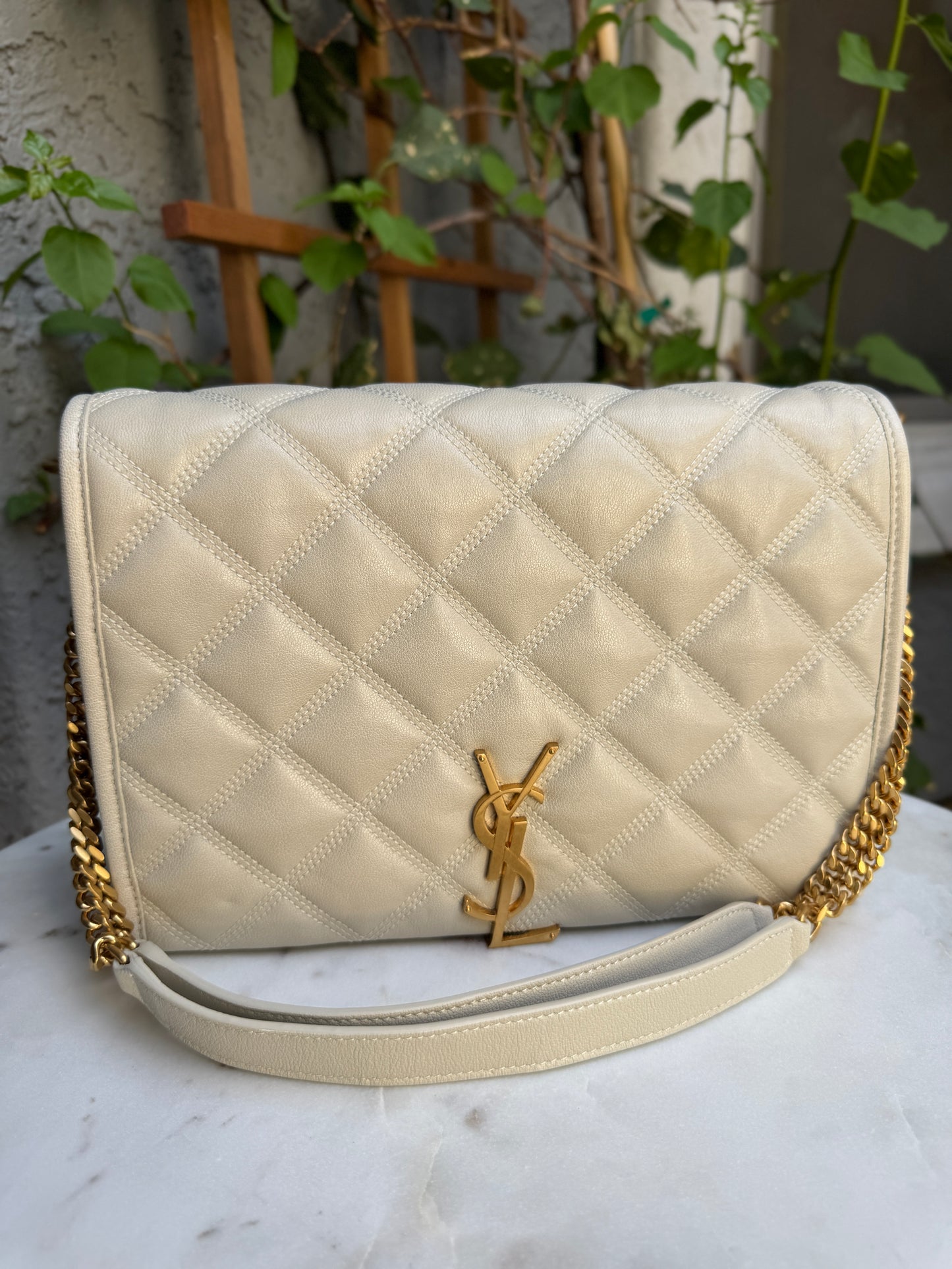 Saint Laurent Quilted Small Becky Shoulder Bag