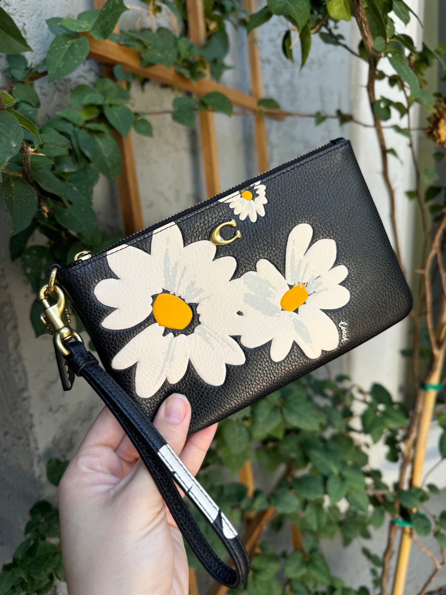 Coach Floral Leather Essential Wristlet