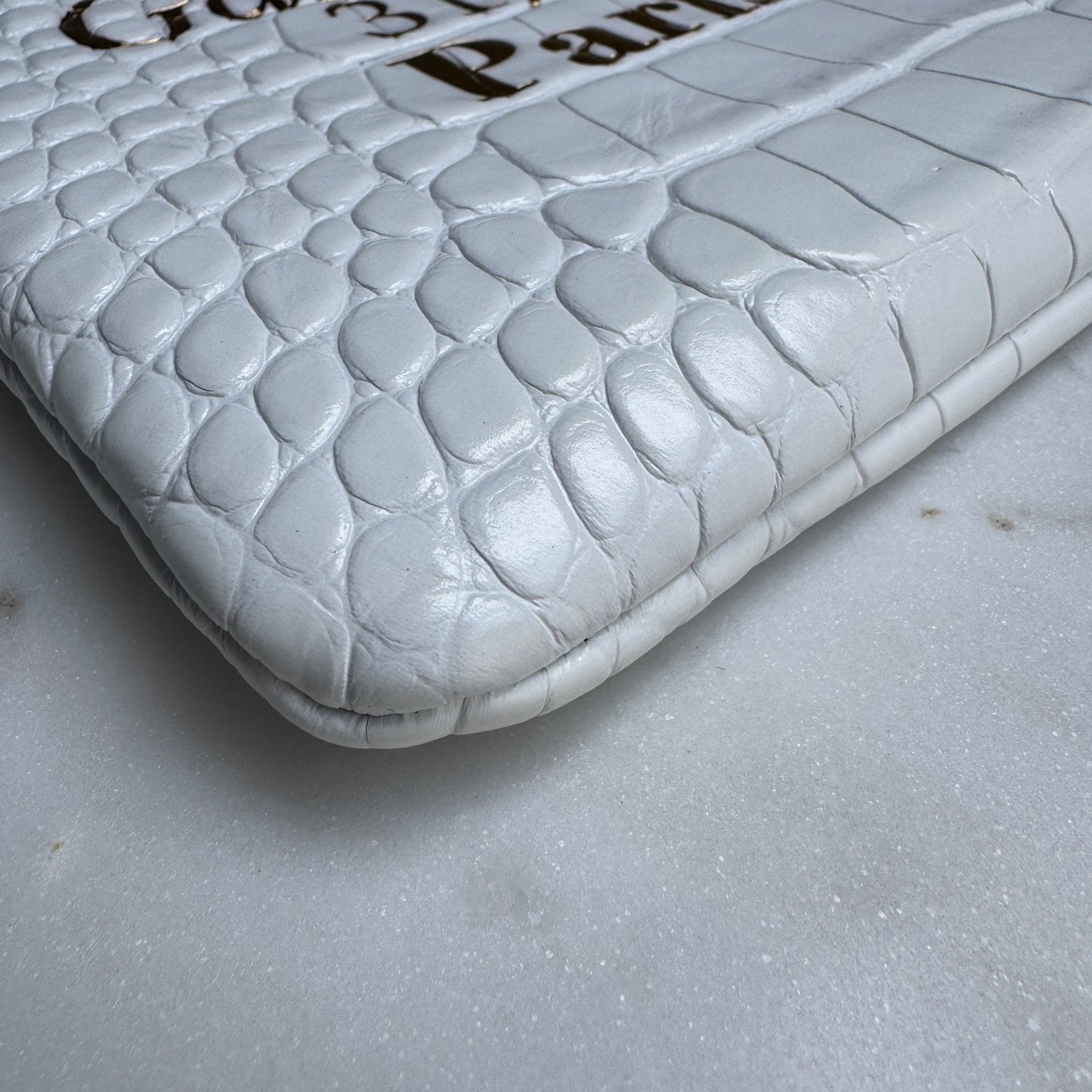 Chanel Croc Embossed Leather O-Case Clutch