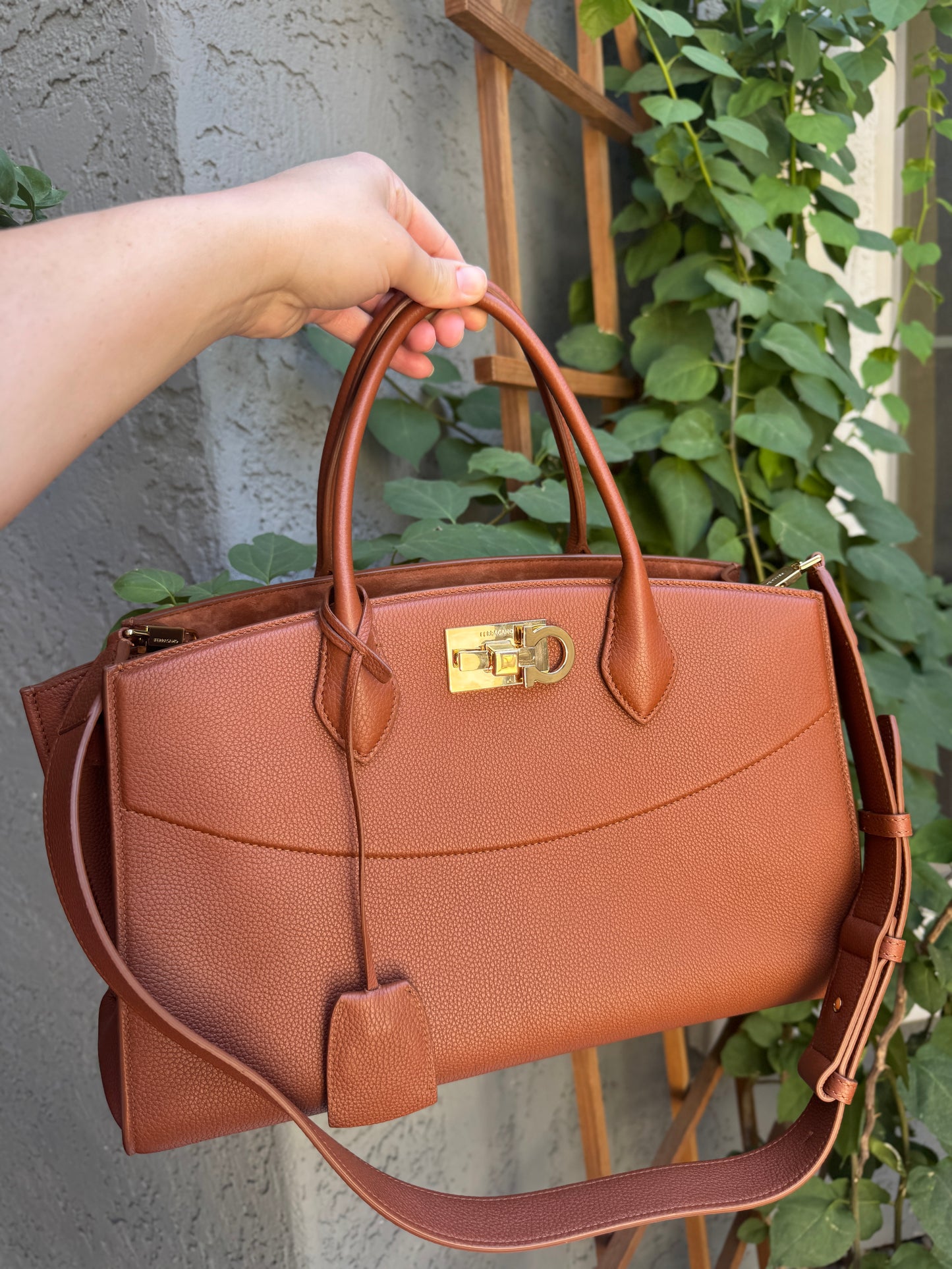 Salvatore Ferragamo Studio Soft Leather Top Handle Bag