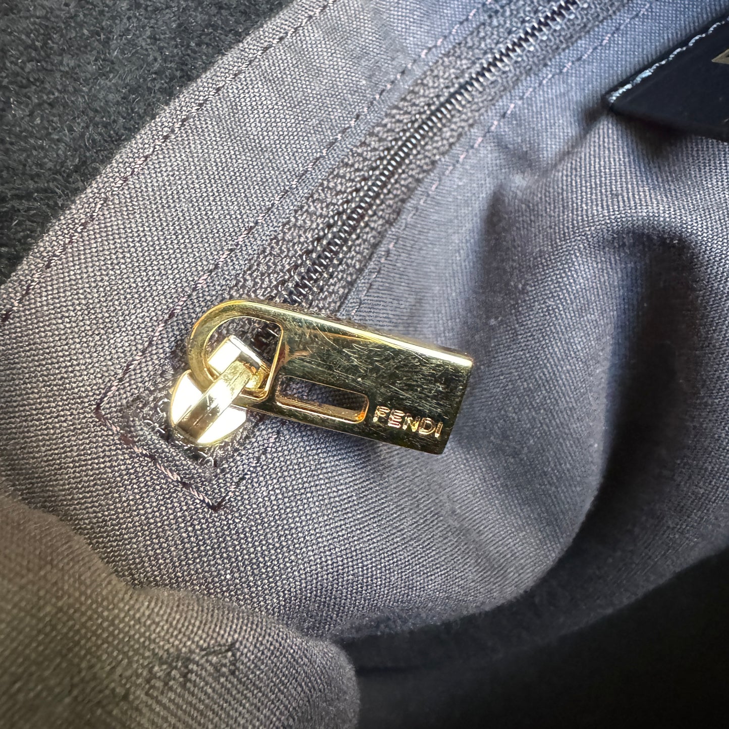 Fendi Lambskin Leather Tortoise Mamma Baguette