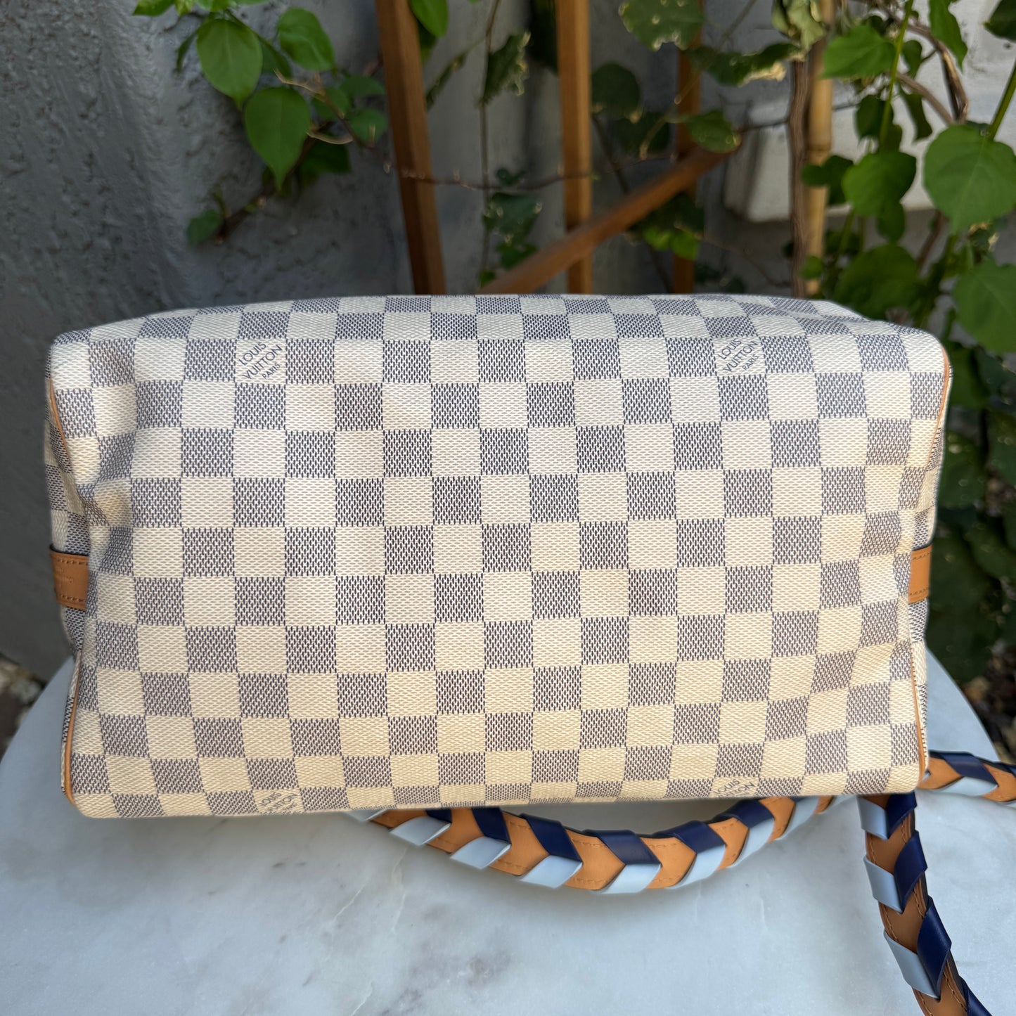 Louis Vuitton Damier Azur Canvas Braided Speedy 30 Bandouliere
