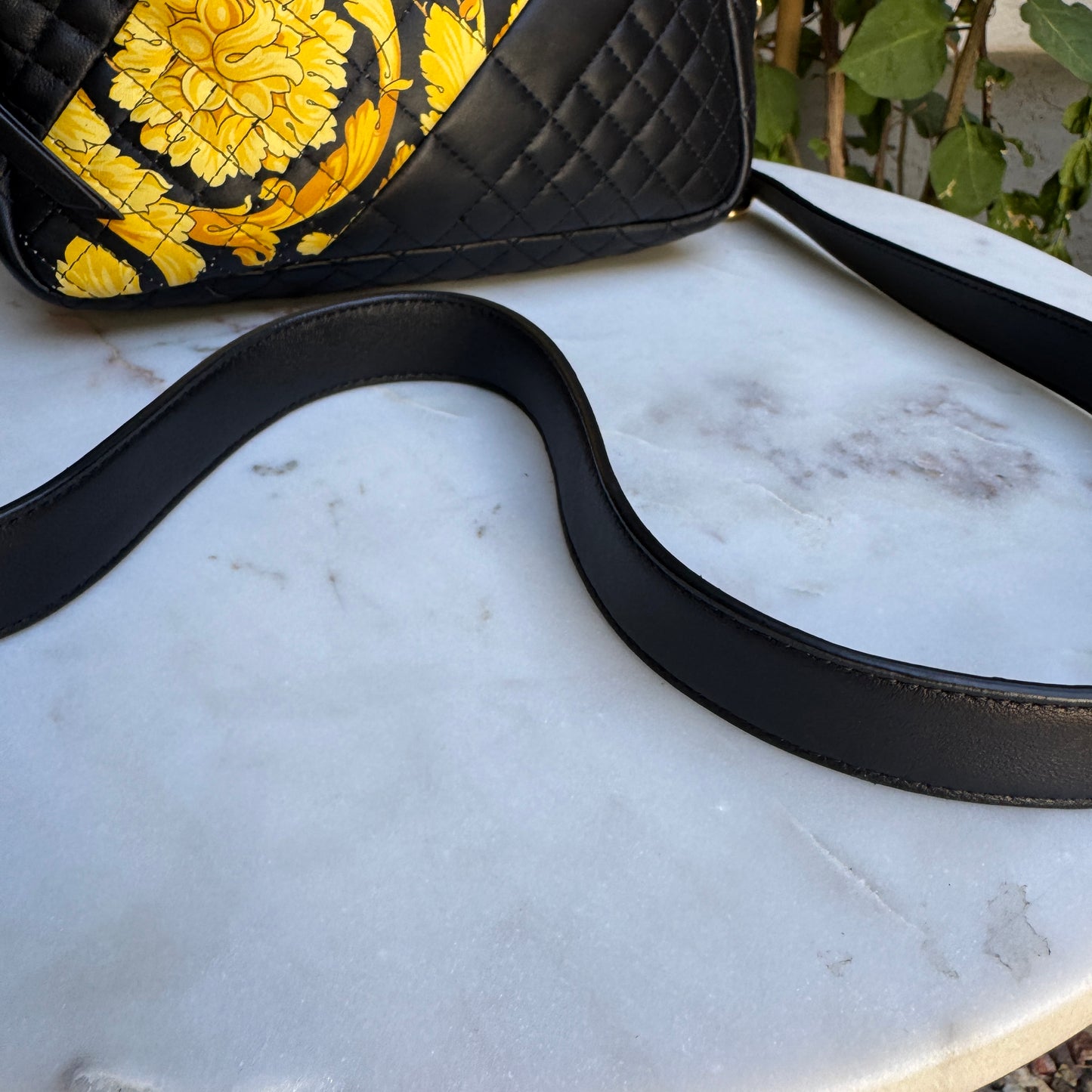 Versace Baroque Icon Quilted Leather Camera Crossbody Bag