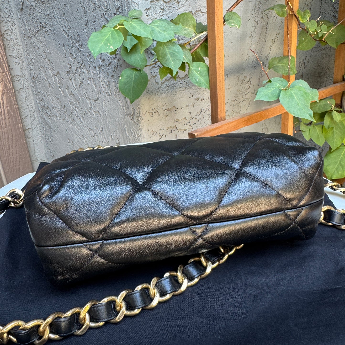 Chanel CC Bar Chain Handle Single Flap Quilted Lambskin Crossbody