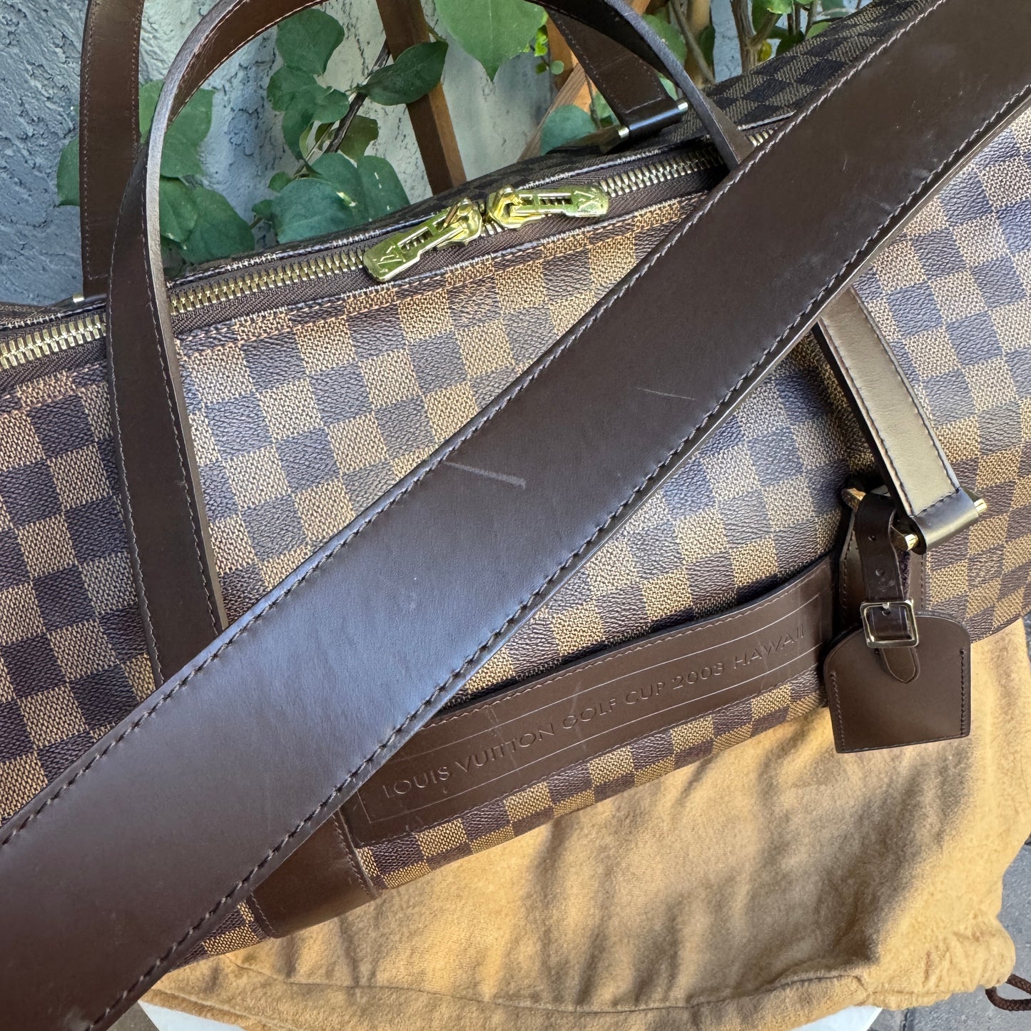 Louis Vuitton Vintage Damier Ebene Golf Cup Sac Polochon 55 Duffle