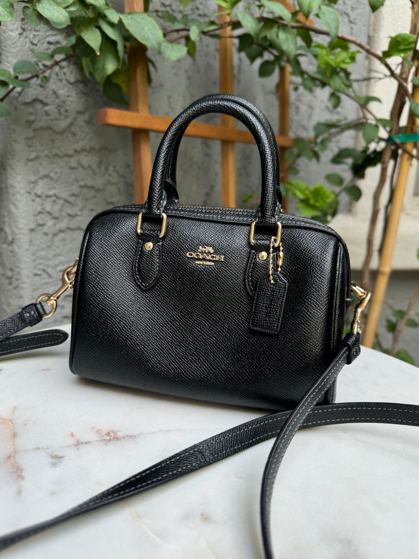 Coach Mini Rowan Leather Boston Crossbody