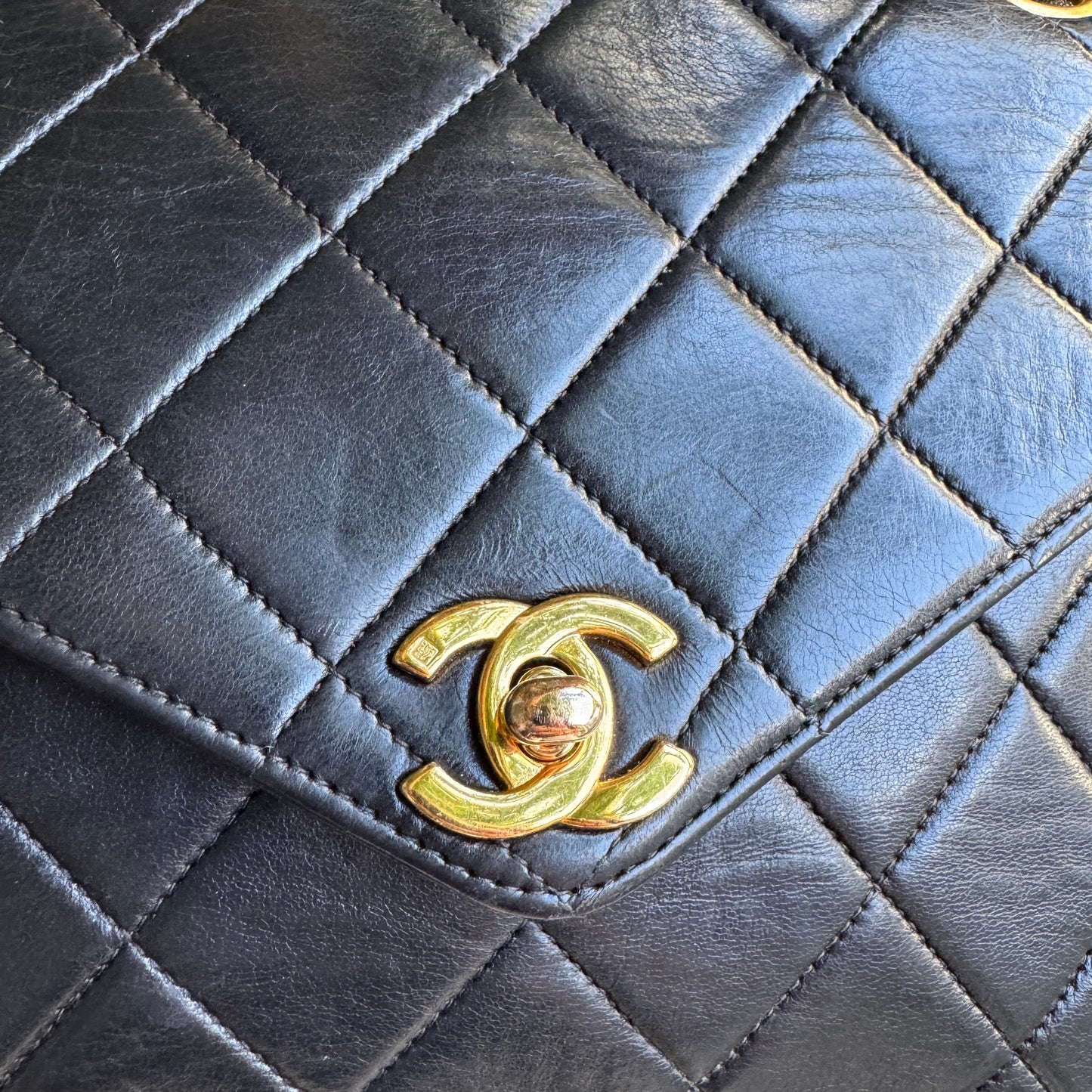 Chanel Vintage Quilted Lambskin Leather Classic Envelope Flap Shoulder Bag