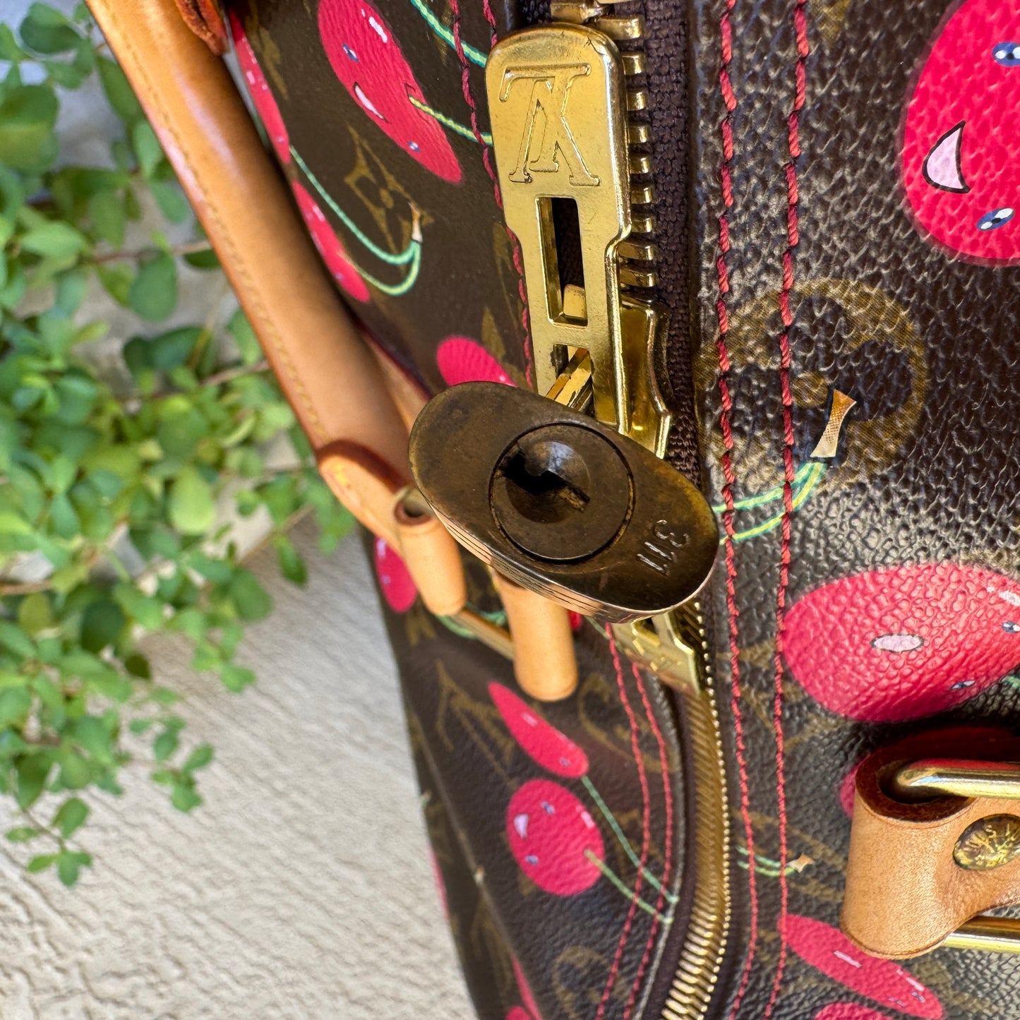 Louis Vuitton x Takashi Murakami Vintage Cherry Keepall 45