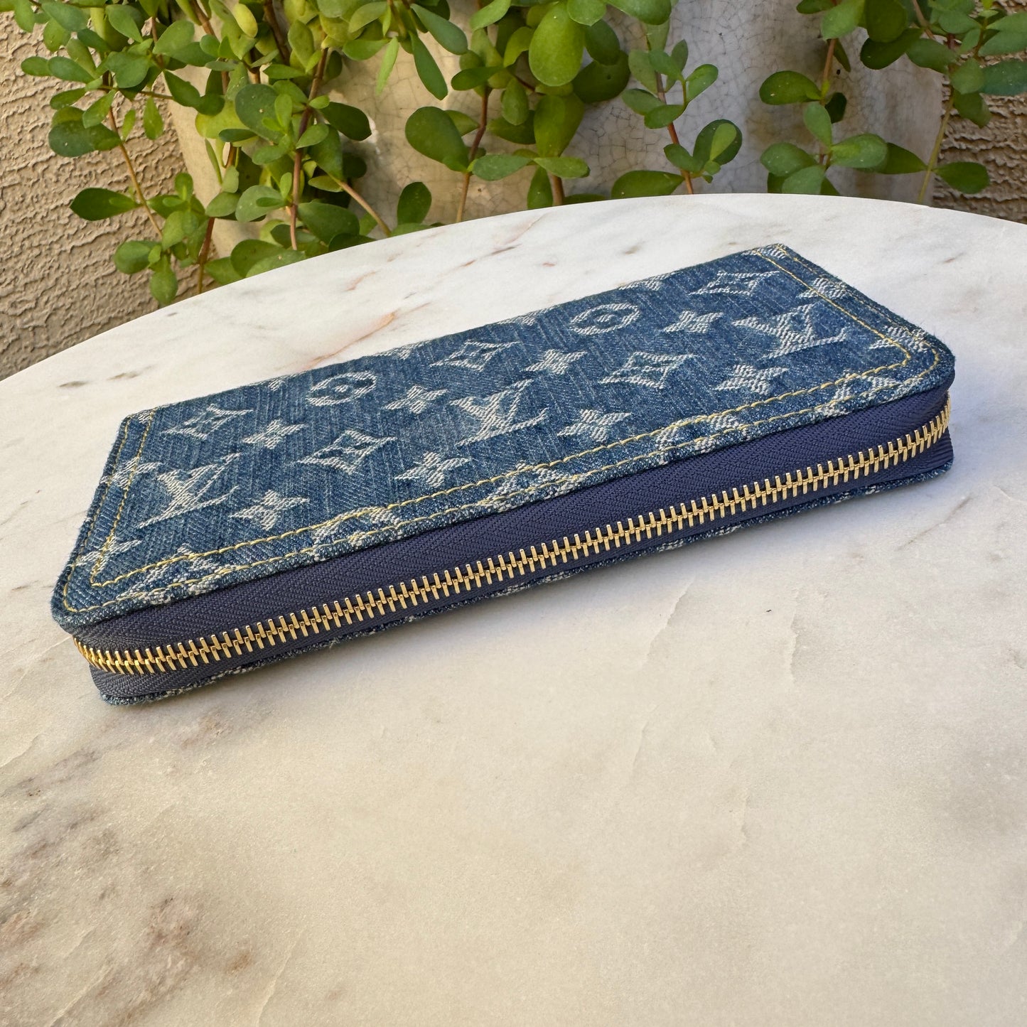 Louis Vuitton x Takashi Murakami Monogram Denim Cerises Zippy Wallet