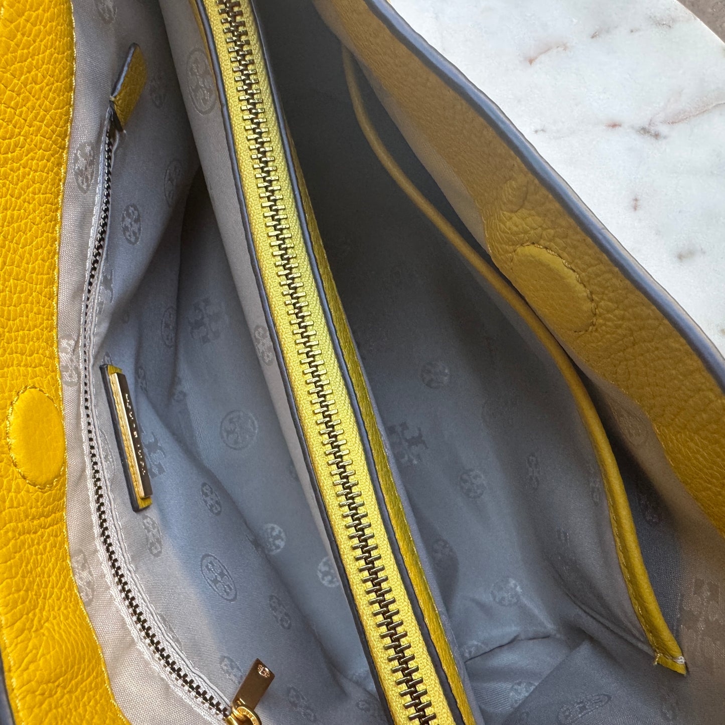 Tory Burch Britten Slouchy Chain Pebbled Leather Shoulder Bag