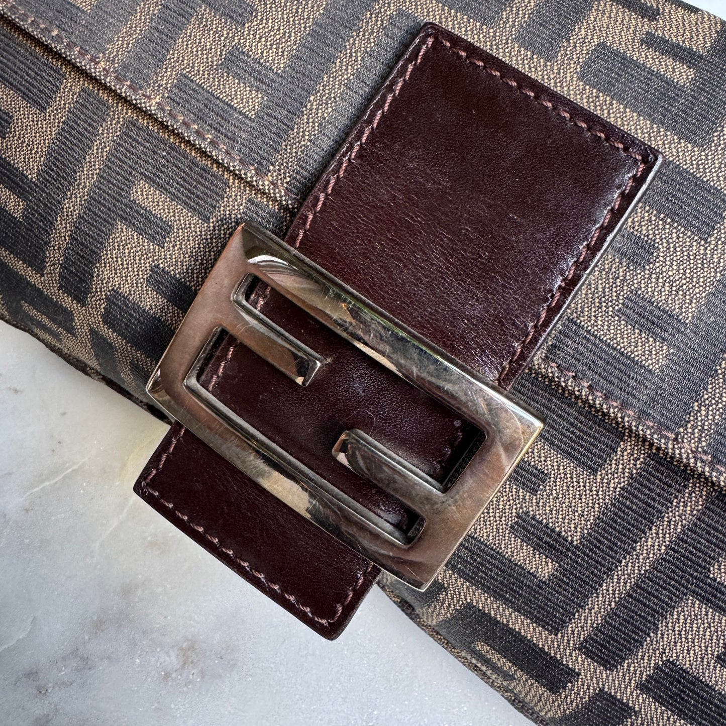 Fendi Vintage Zucca Baguette Shoulder Bag