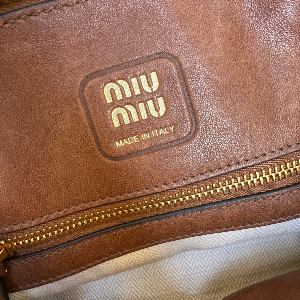 Miu Miu Adventure Nappa Leather Top Handle Bag