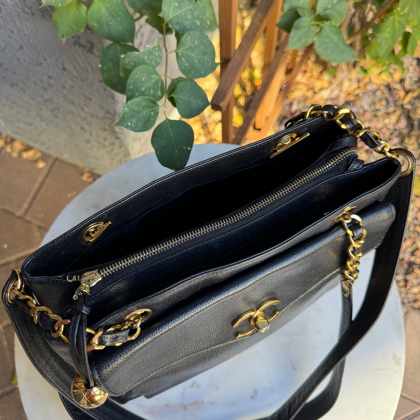 Chanel Caviar Leather Vintage CC Pocket Shoulder Bag