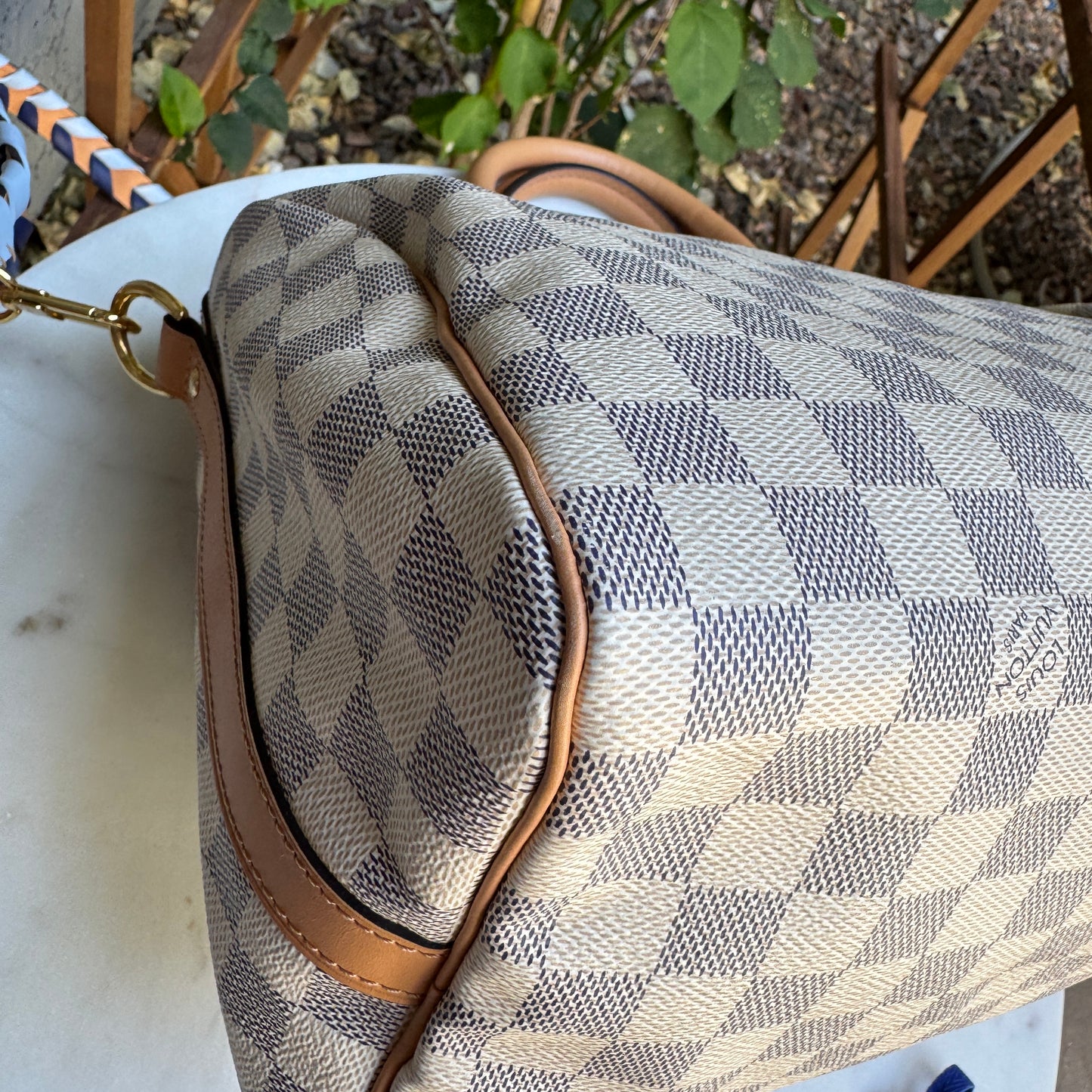 Louis Vuitton Damier Azur Canvas Braided Speedy 30 Bandouliere
