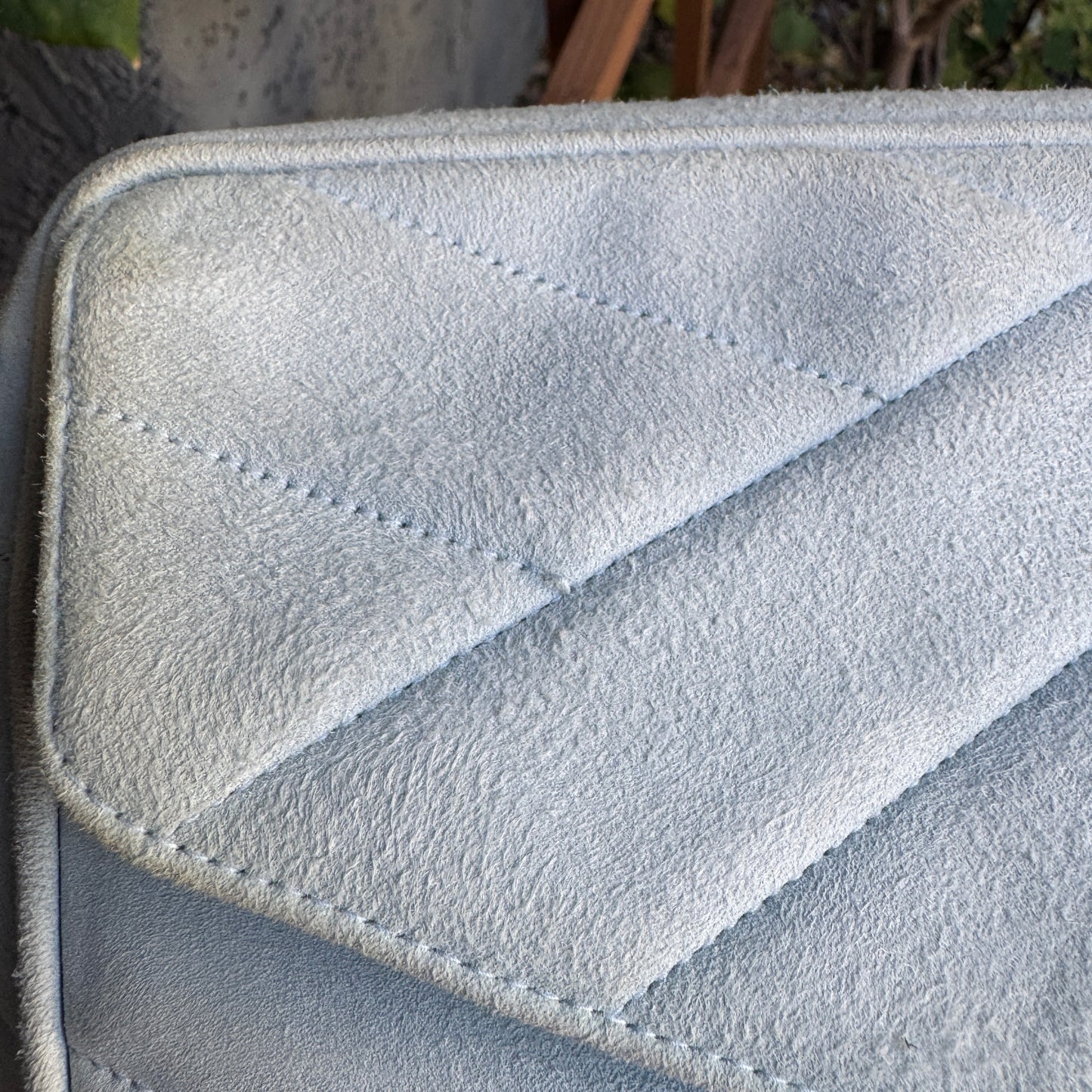 Chanel Vintage Suede Quilted Camera Shoulder Bag