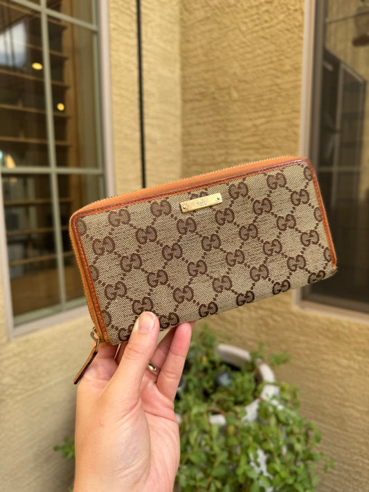 Gucci GG Canvas Long Zippy Wallet