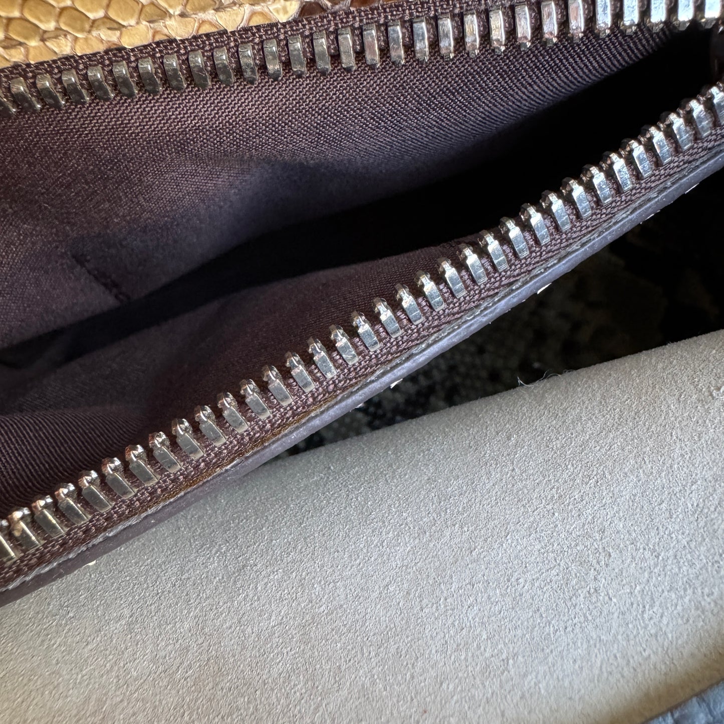 Fendi Cuoio Romano Selleria Leather Python Peekaboo Bag