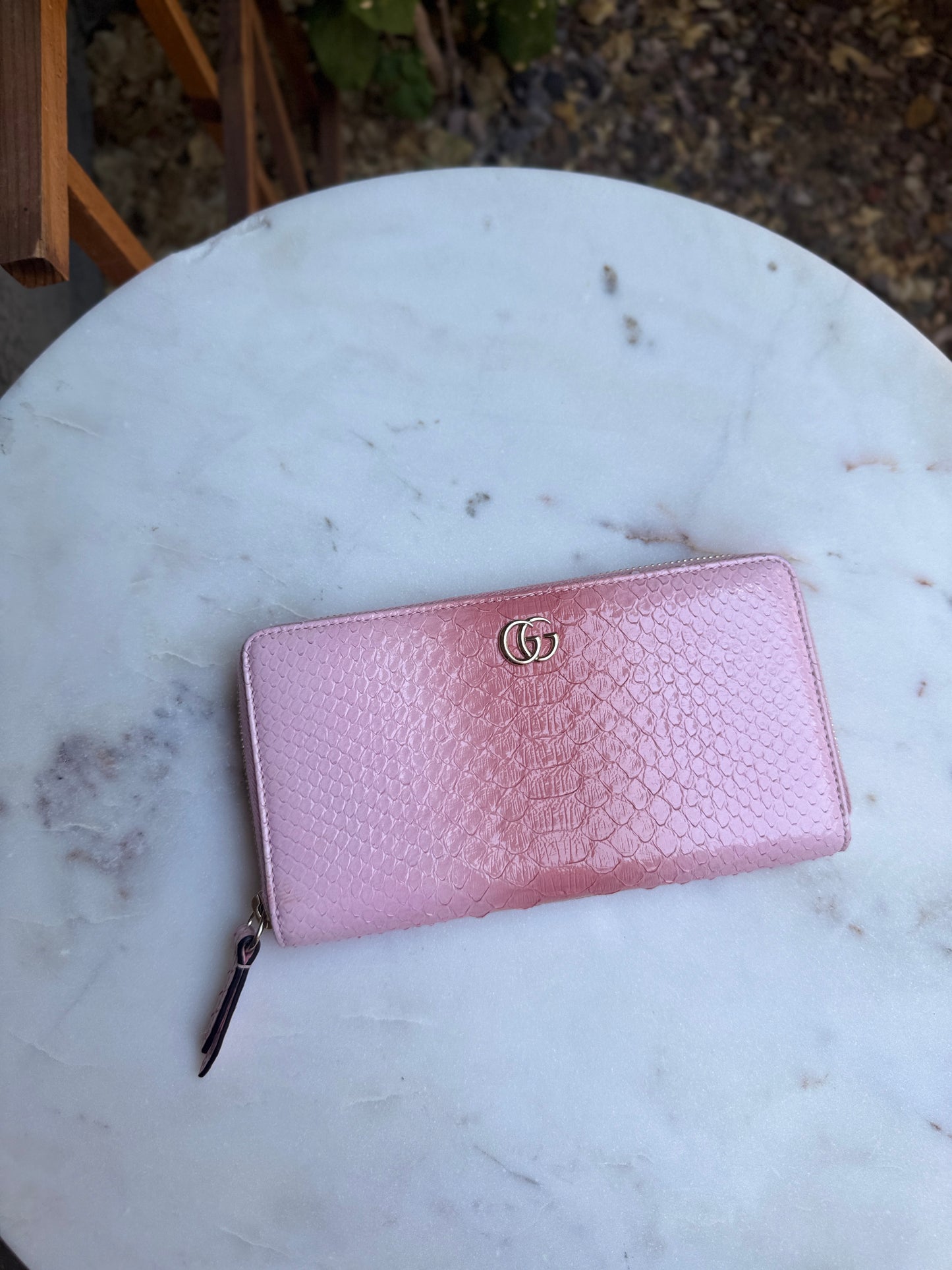 Gucci Ombré Python Zippy Wallet