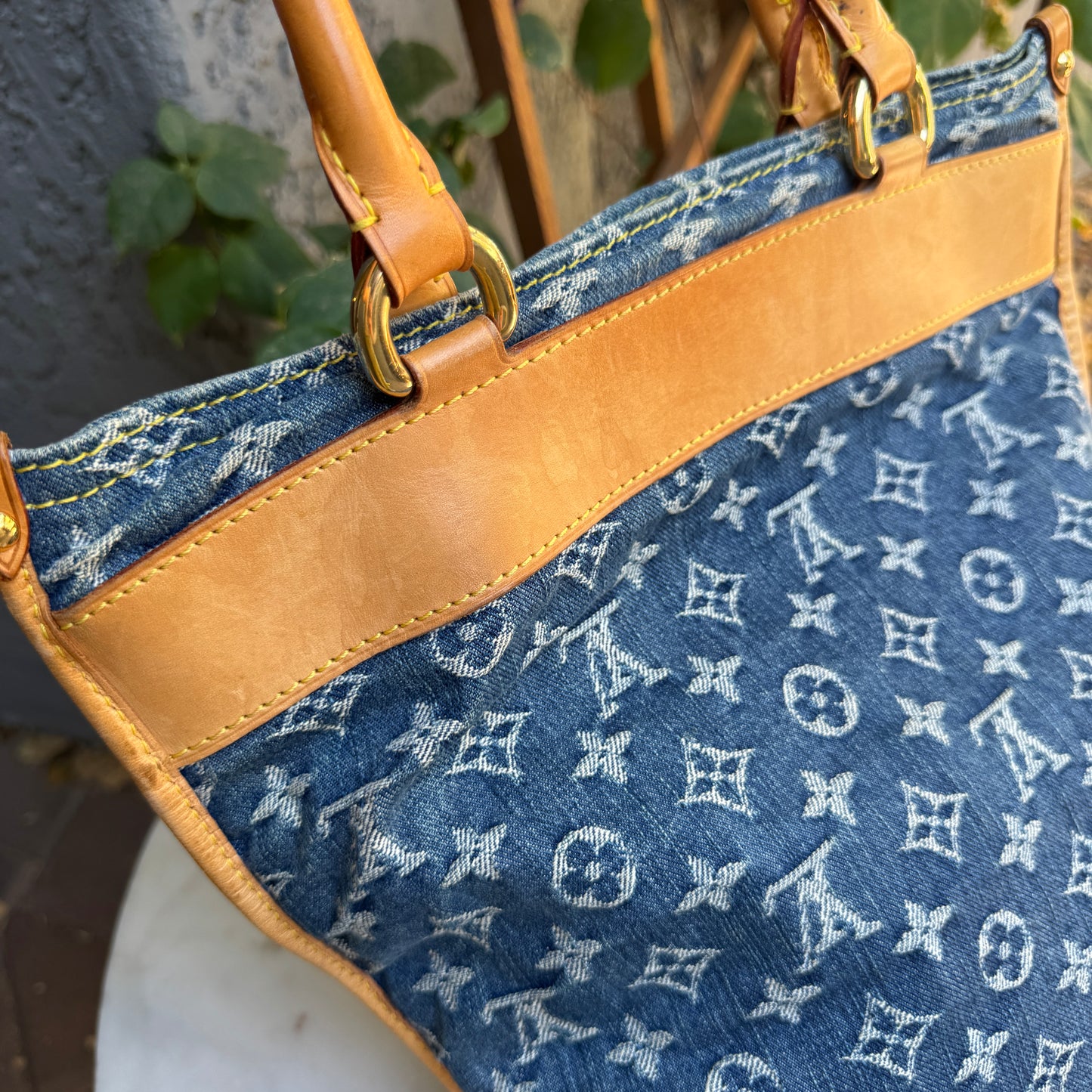 Louis Vuitton Vintage Monogram Denim Sac Plat Tote
