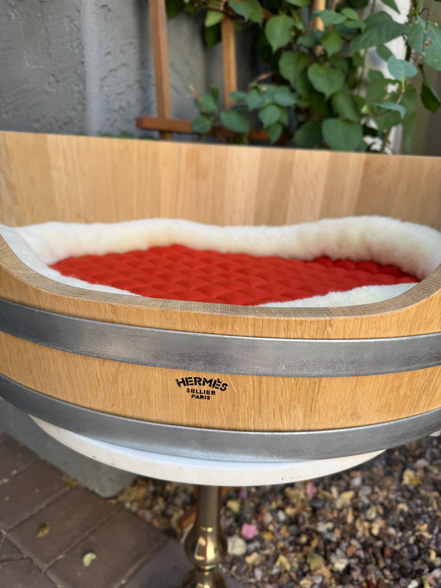 Hermès Medium Oak Bucket Basket Dog Bed