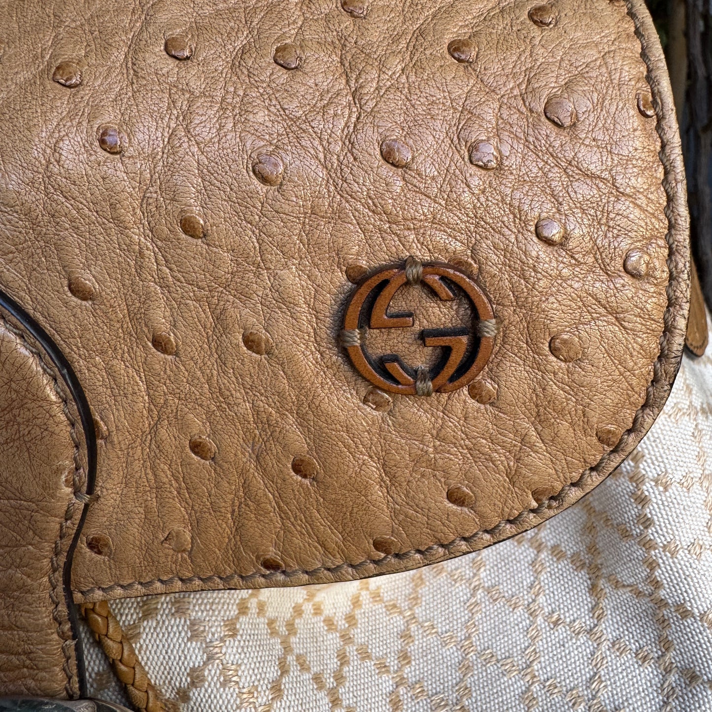 Gucci Ostrich Leather Convertible Backpack