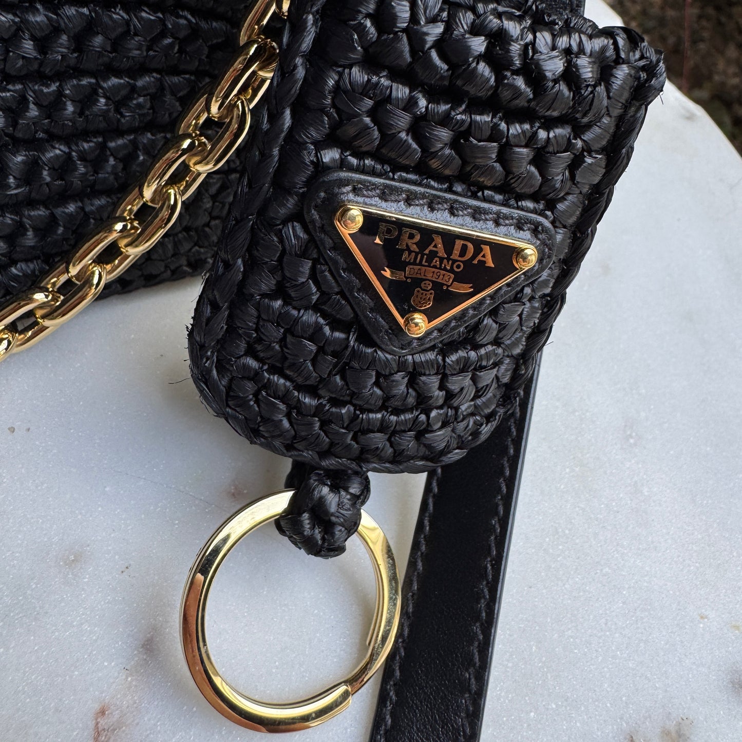 Prada Re-Edition Mini Crochet Raffia Crossbody Bag