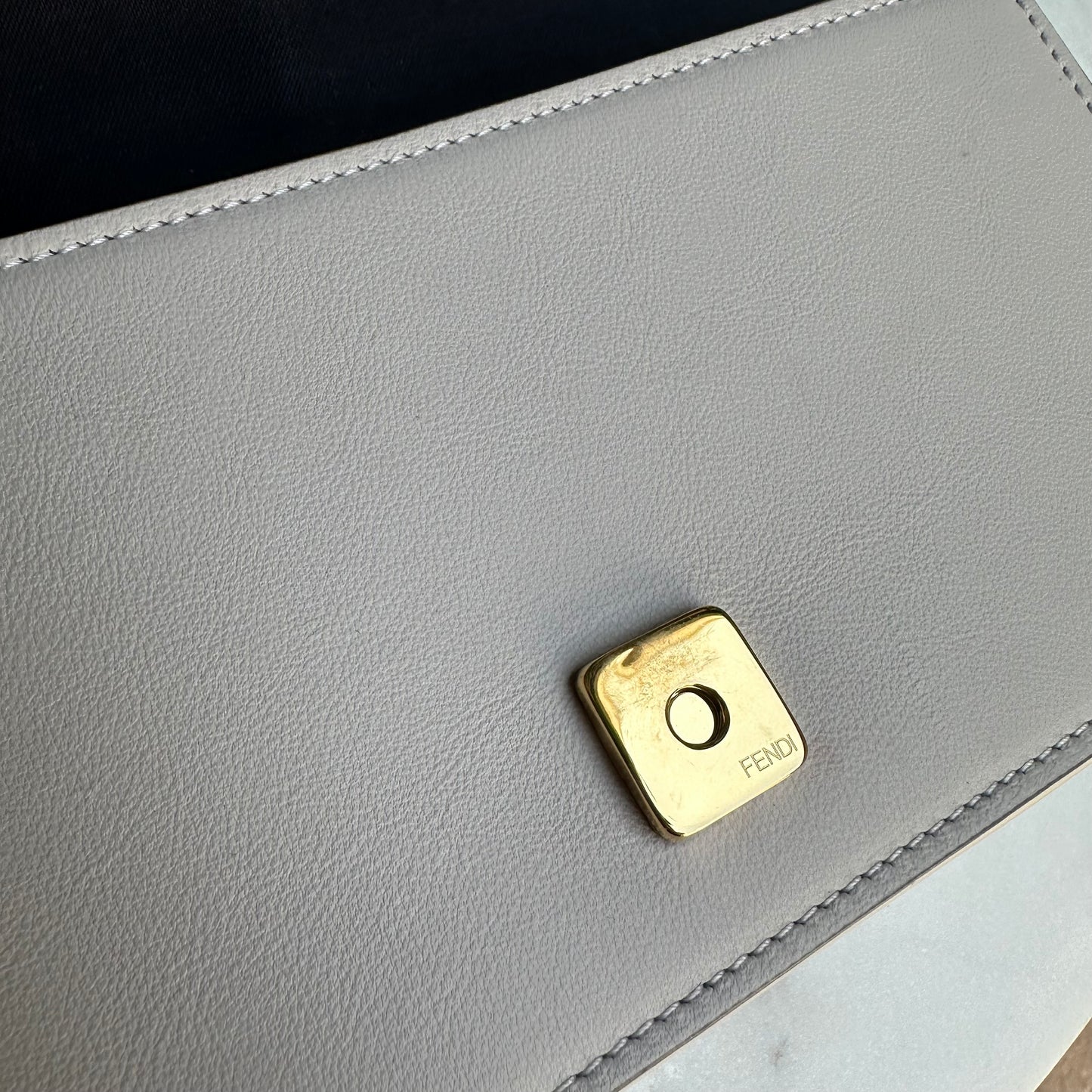 Fendi Fendigraphy Wallet On Chain Leather Crossbody