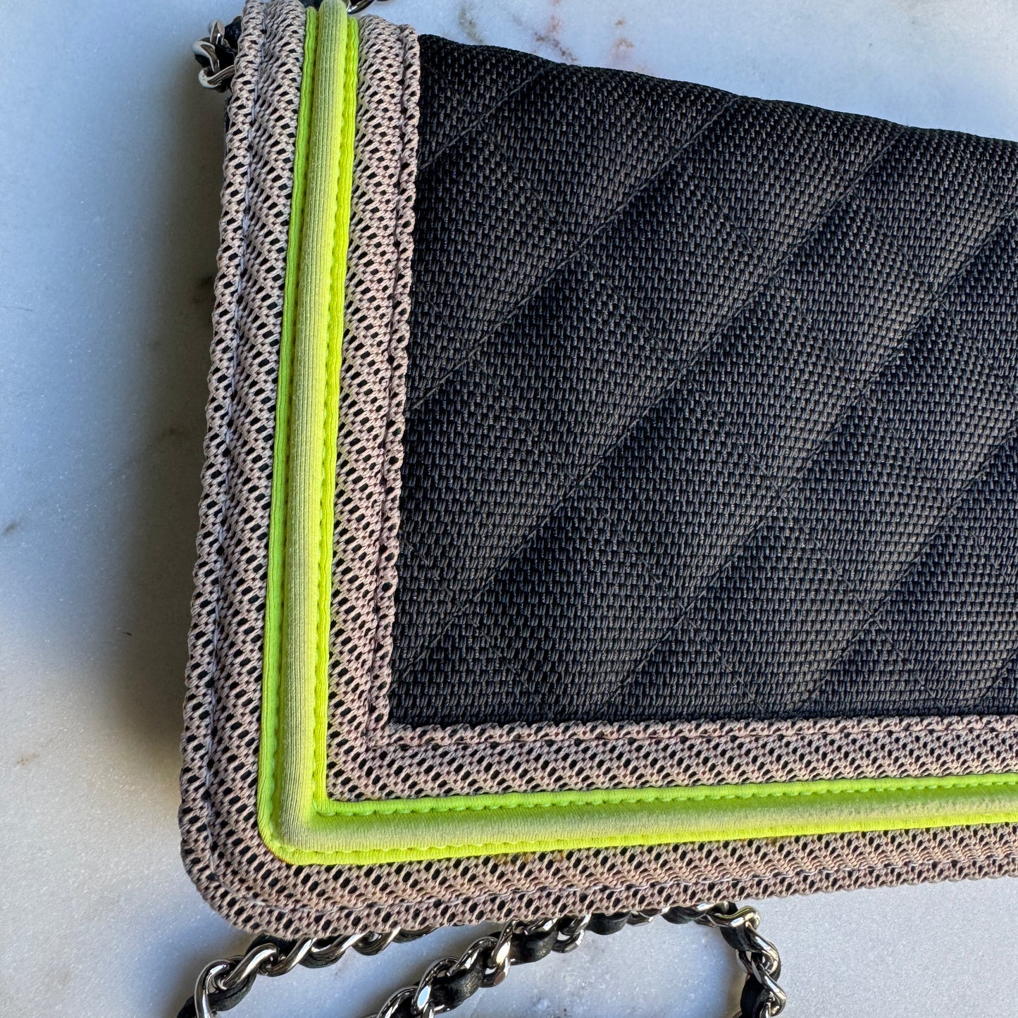 Chanel Fluo Boy Nylon WOC Wallet on Chain Crossbody