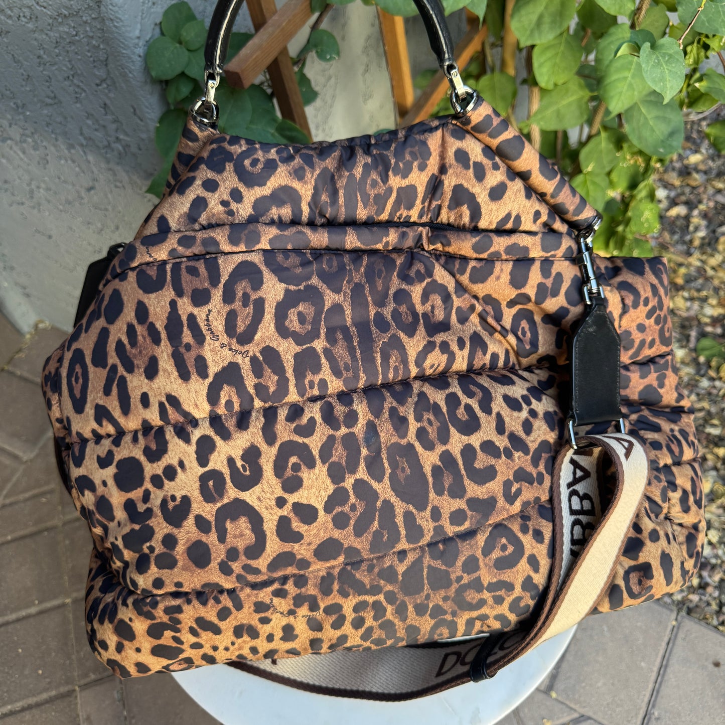 Dolce & Gabbana DG Leo XL Leopard Nylon Sicily Crossbody