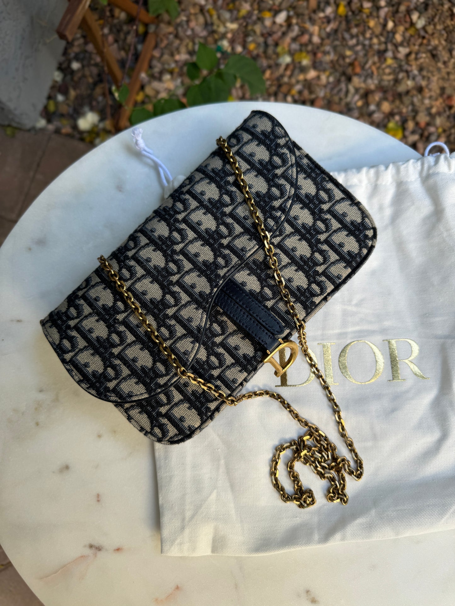 Dior Saddle Pouch with Chain Crossbody