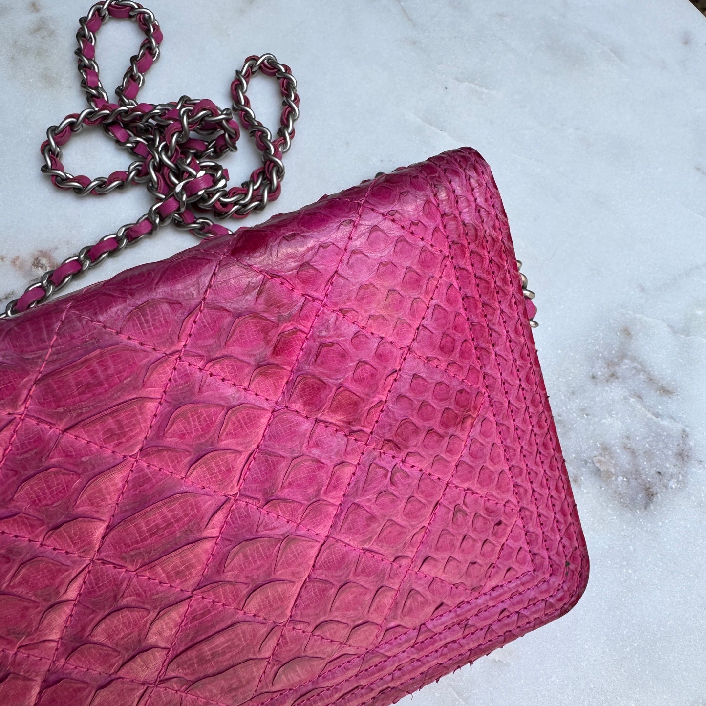 Chanel Python Boy WOC Wallet on Chain Crossbody