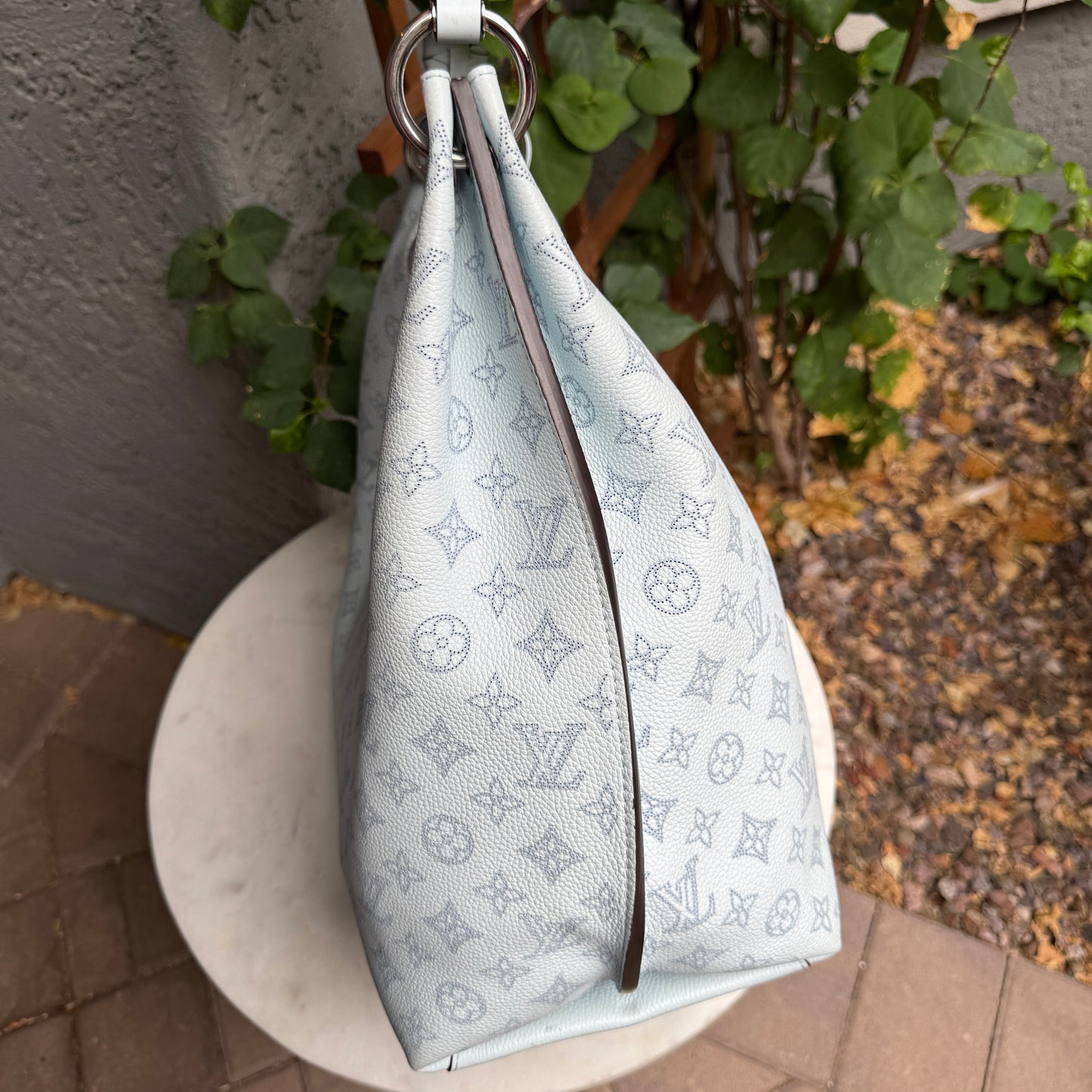 Louis Vuitton Mahina Leather Caramel Hobo Shoulder Bag