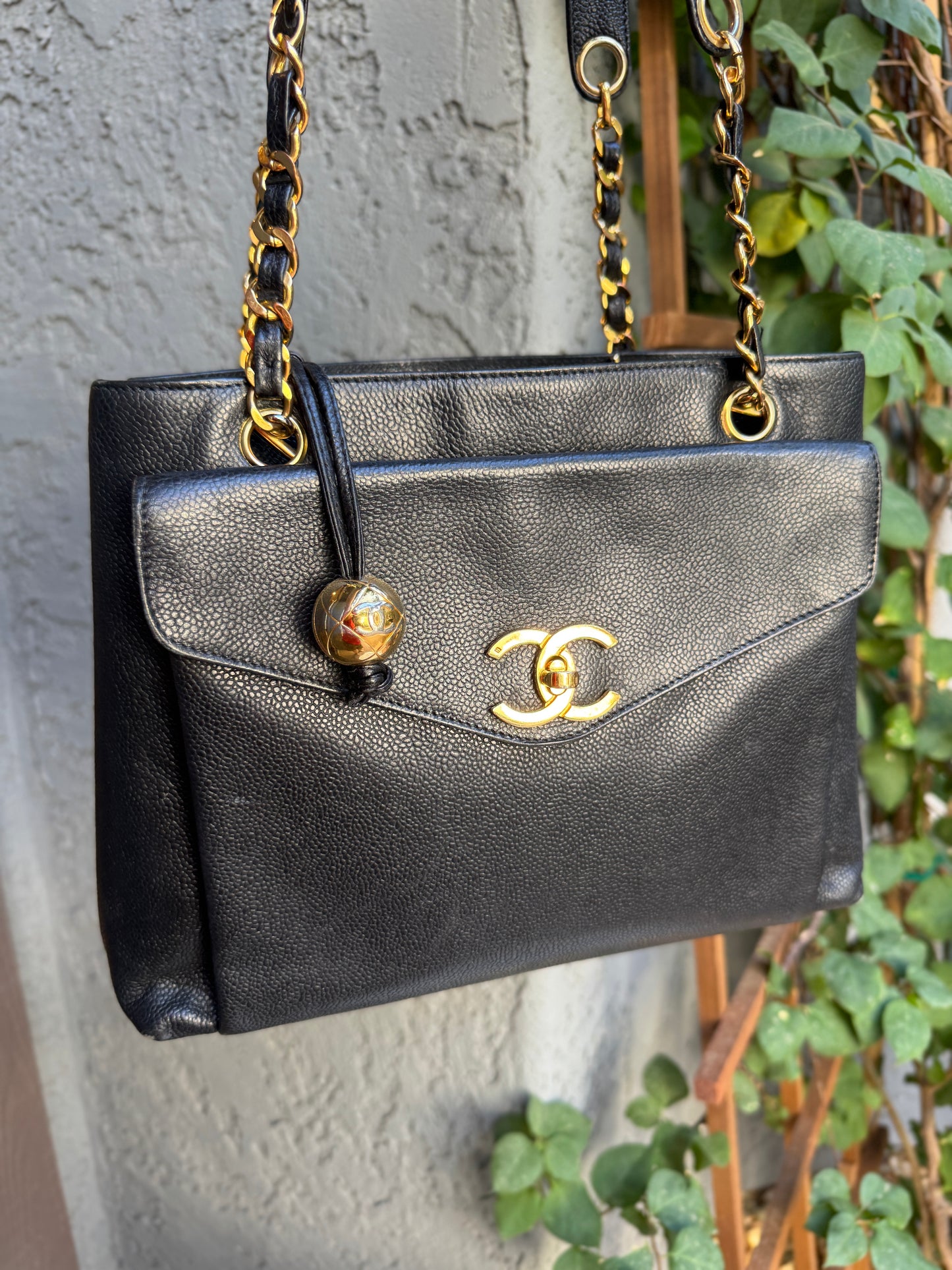 Chanel Caviar Leather Vintage CC Pocket Shoulder Bag