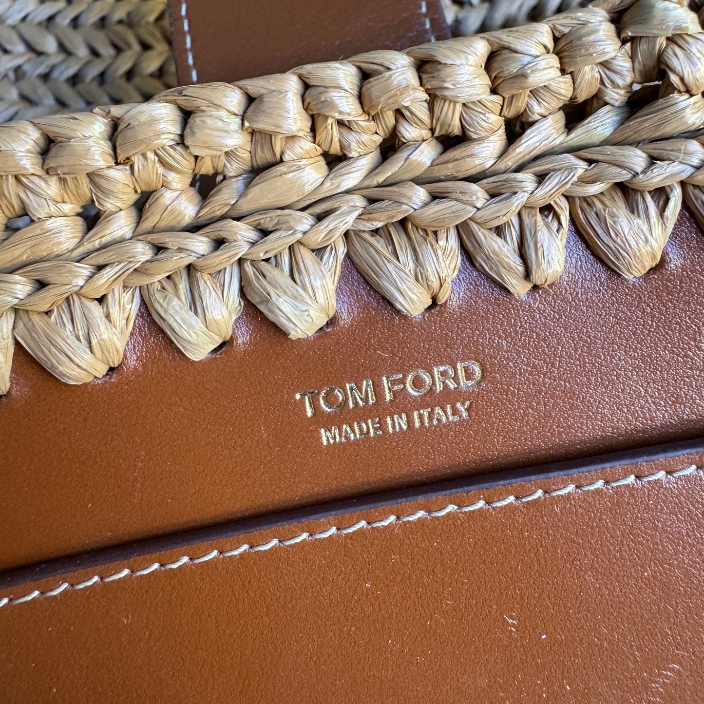 Tom Ford Raffia Medium Tara Tote