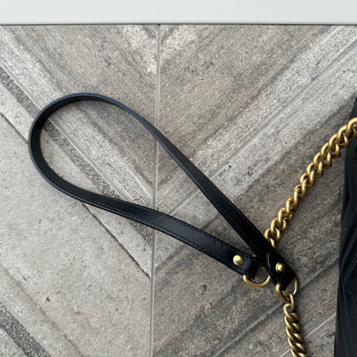 Gucci Calfskin Matelasse Small GG Marmont Flap Shoulder Bag
