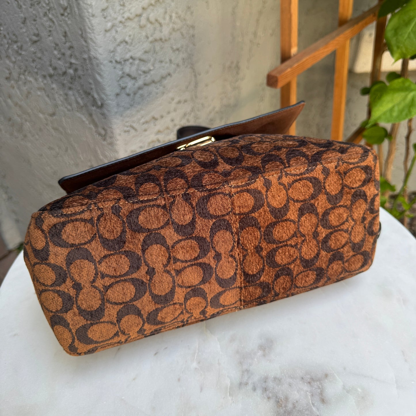 Coach Chenille Large Etta Flap Shoulder Bag